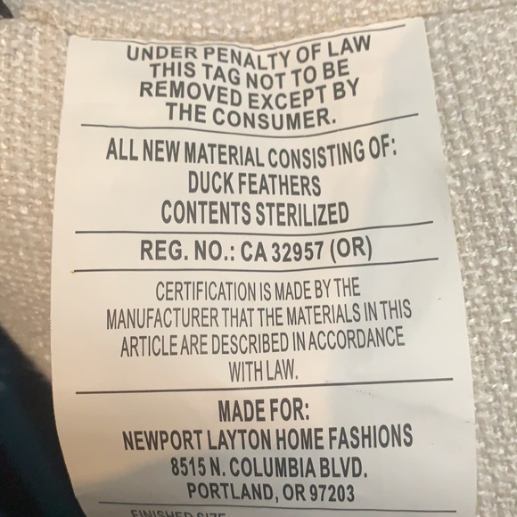 Decorative Pillow w/duck feathers - Picture 4 of 6